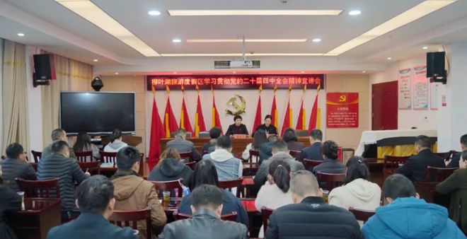 伍彩霞在七里桥社区宣讲党的二十届四中全会精神